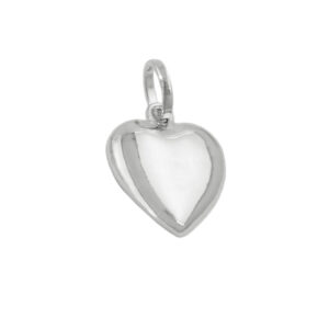 Anhänger, Herz – Silber, rhodiniert – 10mm