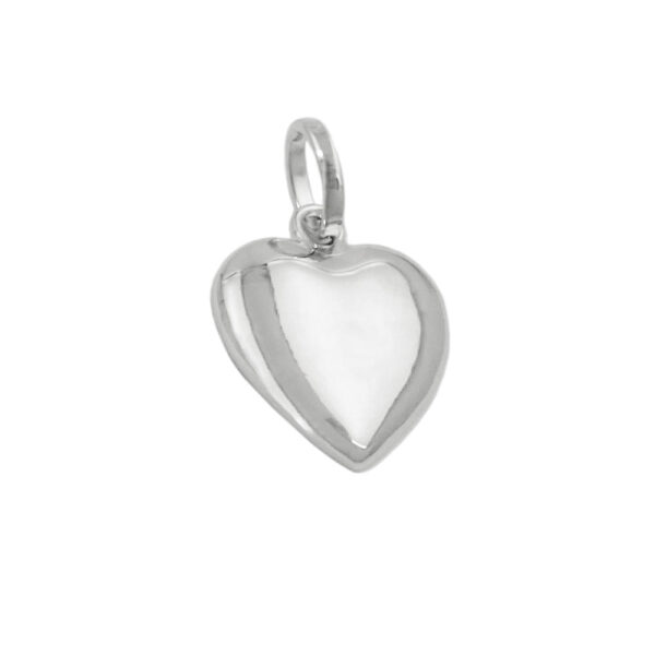 Anhänger, Herz – Silber, rhodiniert – 10mm