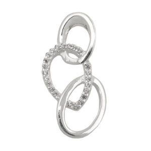 Anhänger, Ellipsen – Silber, Zirkonia – 21x10mm