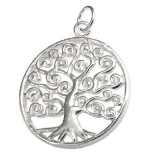 Anhänger, Lebensbaum – Silber, Glänzend – 23mm