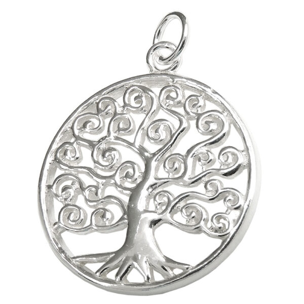 Anhänger, Lebensbaum – Silber, Glänzend – 23mm