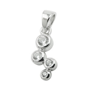 Anhänger – Silber, rhodiniert, Zirkonia – 12x6mm