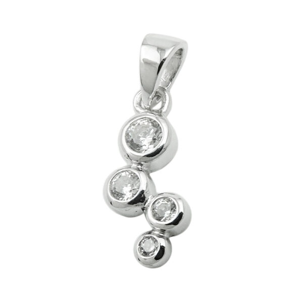 Anhänger – Silber, rhodiniert, Zirkonia – 12x6mm