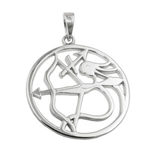 Anhänger, Sternzeichen Schütze – Silber, rhodiniert – 21mm