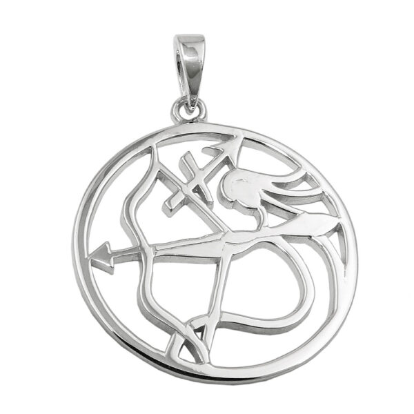 Anhänger, Sternzeichen Schütze – Silber, rhodiniert – 21mm