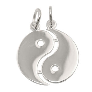 Anhänger, Yin-Yang – Silber, glänzend, teilbar – 18mm
