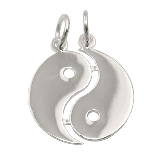 Anhänger, Yin-Yang – Silber, glänzend, teilbar – 18mm