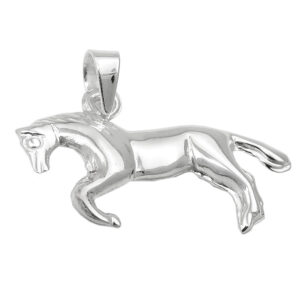 Anhänger, Pferd – Silber, glänzend – 12x23mm