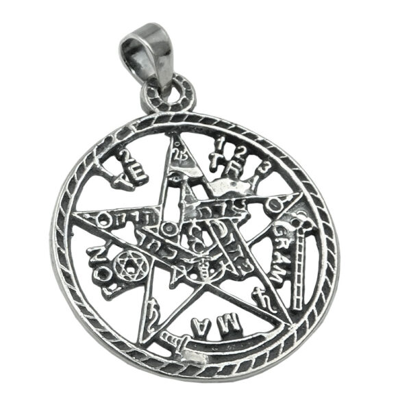 Anhänger, Pentagramm – Silber, geschwärzt – 21mm