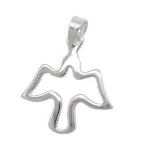 Anhänger, Taube – Silber, glänzend – 19x18mm