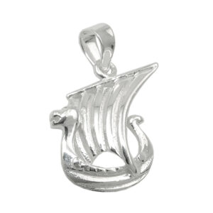 Anhänger, Wikingerschiff – Silber, Glänzend – 17x11mm