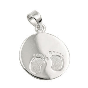Anhänger, Füße – Silber, Glänzend, Mattiert – 13mm