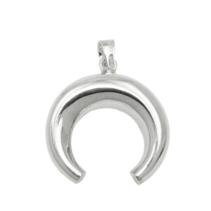 Anhänger, Mondsichel – Silber, glänzend – 17x19mm