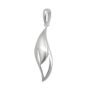 Anhänger, Tropfen – Silber, Matt-Glänzend – 25x8mm