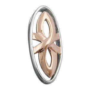Anhänger, Oval – Silber, Bicolor, Rhodiniert – 21x9mm