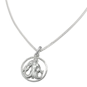 Anhänger, Sternzeichen Wassermann – Silber 925, Kette – 15mm, 45cm