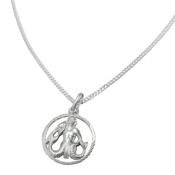 Anhänger, Sternzeichen Wassermann – Silber 925, Kette – 15mm, 45cm