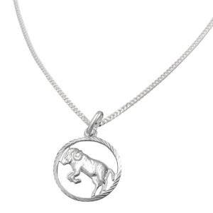 Anhänger, Sternzeichen Widder – Silber 925, mit Kette – 15mm
