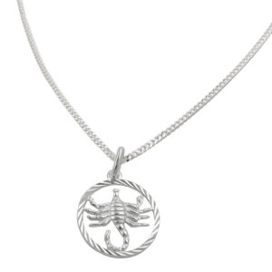 Anhänger, Sternzeichen Skorpion – Silber 925, diamantiert – 15mm