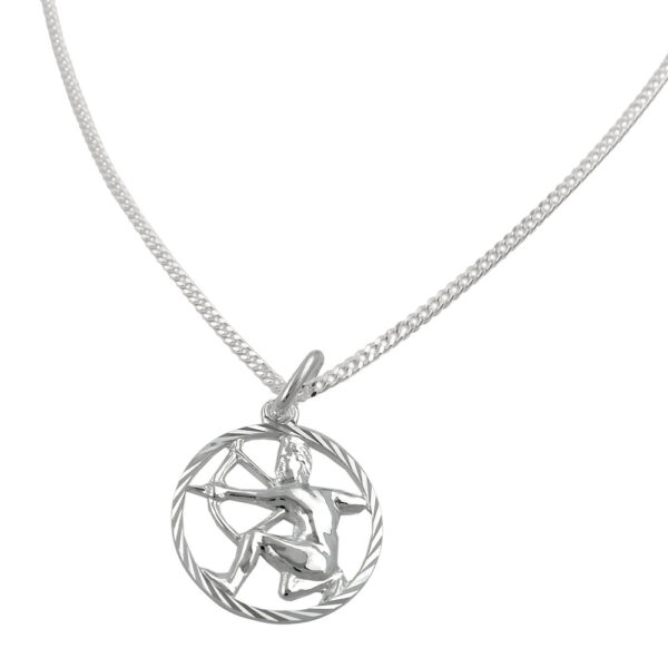 Anhänger, Sternzeichen Schütze – Silber 925, mit Kette – 15mm