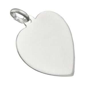Anhänger, Herz – Silber, Glänzend, Gravur – 19x17mm