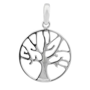 Anhänger, Baum des Lebens – Silber, glänzend – 18mm