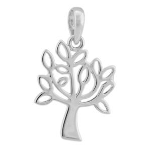 Anhänger, Baum – Silber, glänzend – 20x15mm